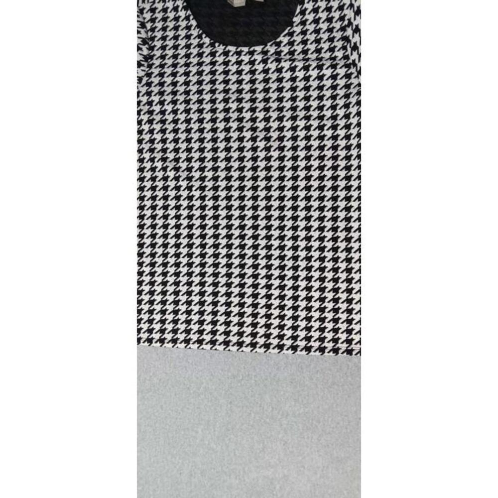 Chicos Houndstooth 3/4 Sleeve Sweater Womens Pullover Size 2 Black And White - Picture 4 of 11